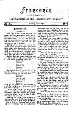 Franconia (Schweinfurter Anzeiger) Samstag 15. April 1871