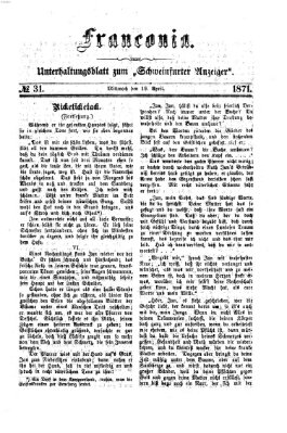 Franconia (Schweinfurter Anzeiger) Mittwoch 19. April 1871