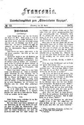 Franconia (Schweinfurter Anzeiger) Samstag 22. April 1871