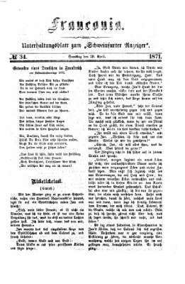 Franconia (Schweinfurter Anzeiger) Samstag 29. April 1871