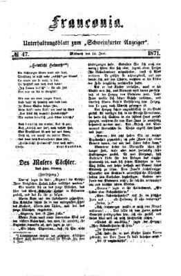 Franconia (Schweinfurter Anzeiger) Mittwoch 14. Juni 1871