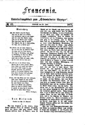 Franconia (Schweinfurter Anzeiger) Mittwoch 21. Juni 1871