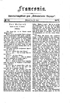 Franconia (Schweinfurter Anzeiger) Mittwoch 28. Juni 1871