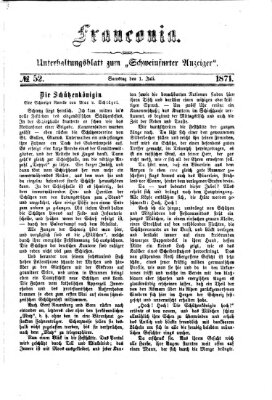 Franconia (Schweinfurter Anzeiger) Samstag 1. Juli 1871