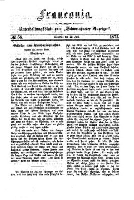 Franconia (Schweinfurter Anzeiger) Samstag 22. Juli 1871