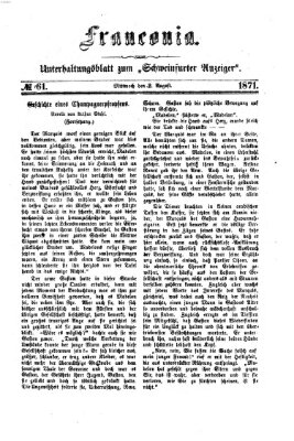 Franconia (Schweinfurter Anzeiger) Mittwoch 2. August 1871