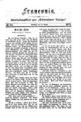 Franconia (Schweinfurter Anzeiger) Samstag 12. August 1871