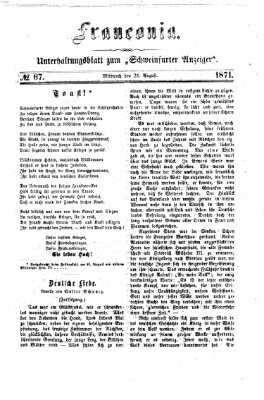 Franconia (Schweinfurter Anzeiger) Mittwoch 23. August 1871