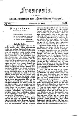 Franconia (Schweinfurter Anzeiger) Mittwoch 30. August 1871