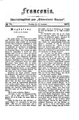 Franconia (Schweinfurter Anzeiger) Samstag 30. September 1871