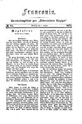 Franconia (Schweinfurter Anzeiger) Samstag 7. Oktober 1871