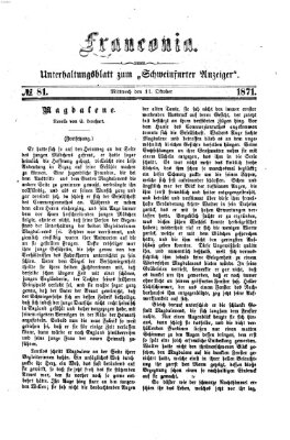 Franconia (Schweinfurter Anzeiger) Mittwoch 11. Oktober 1871