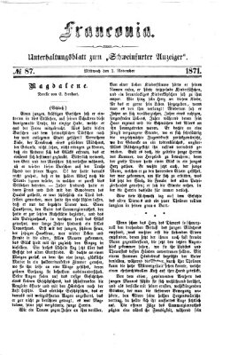 Franconia (Schweinfurter Anzeiger) Mittwoch 1. November 1871