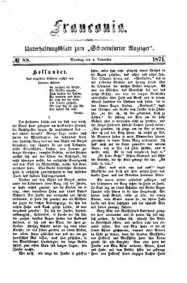 Franconia (Schweinfurter Anzeiger) Samstag 4. November 1871