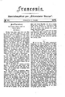 Franconia (Schweinfurter Anzeiger) Mittwoch 15. November 1871