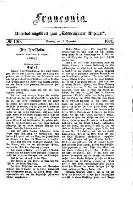 Franconia (Schweinfurter Anzeiger) Samstag 16. Dezember 1871