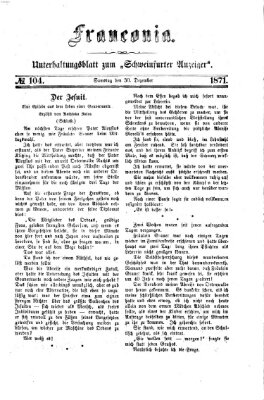 Franconia (Schweinfurter Anzeiger) Samstag 30. Dezember 1871