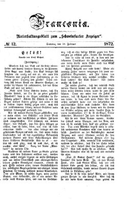 Franconia (Schweinfurter Anzeiger) Samstag 10. Februar 1872