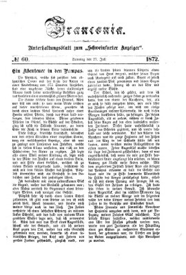 Franconia (Schweinfurter Anzeiger) Samstag 27. Juli 1872