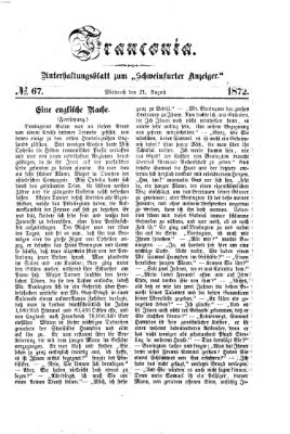 Franconia (Schweinfurter Anzeiger) Mittwoch 21. August 1872