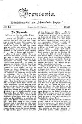 Franconia (Schweinfurter Anzeiger) Freitag 13. September 1872