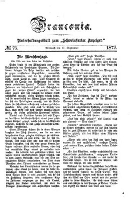 Franconia (Schweinfurter Anzeiger) Dienstag 17. September 1872