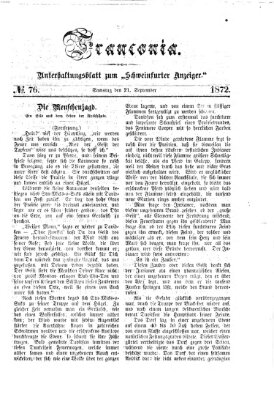 Franconia (Schweinfurter Anzeiger) Samstag 21. September 1872