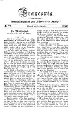 Franconia (Schweinfurter Anzeiger) Mittwoch 25. September 1872