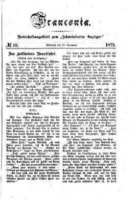 Franconia (Schweinfurter Anzeiger) Mittwoch 27. November 1872