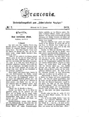 Franconia (Schweinfurter Anzeiger) Mittwoch 22. Januar 1873