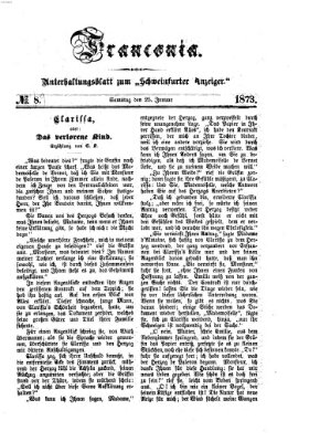 Franconia (Schweinfurter Anzeiger) Samstag 25. Januar 1873