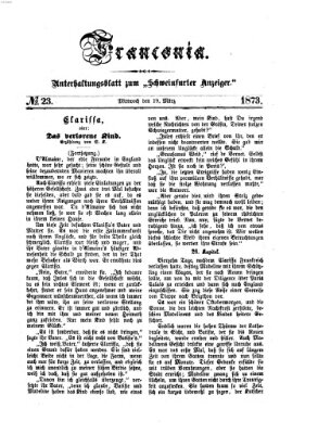 Franconia (Schweinfurter Anzeiger) Mittwoch 19. März 1873