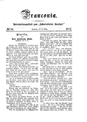 Franconia (Schweinfurter Anzeiger) Samstag 22. März 1873