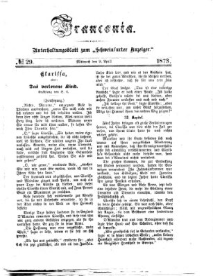 Franconia (Schweinfurter Anzeiger) Mittwoch 9. April 1873