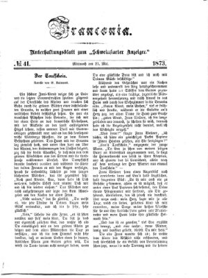 Franconia (Schweinfurter Anzeiger) Mittwoch 21. Mai 1873