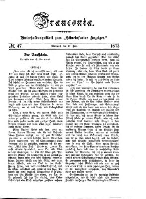 Franconia (Schweinfurter Anzeiger) Mittwoch 11. Juni 1873