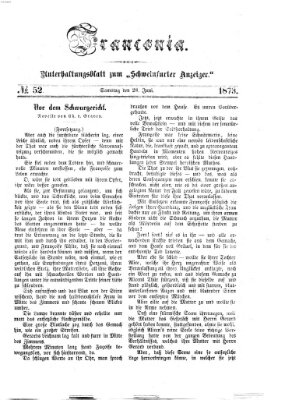 Franconia (Schweinfurter Anzeiger) Samstag 28. Juni 1873