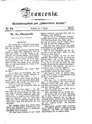 Franconia (Schweinfurter Anzeiger) Samstag 9. August 1873