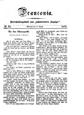 Franconia (Schweinfurter Anzeiger) Mittwoch 13. August 1873