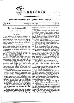 Franconia (Schweinfurter Anzeiger) Samstag 16. August 1873