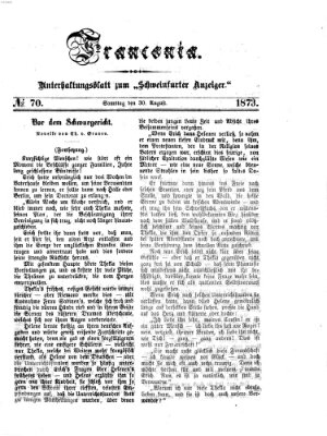 Franconia (Schweinfurter Anzeiger) Samstag 30. August 1873