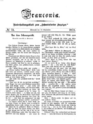 Franconia (Schweinfurter Anzeiger) Mittwoch 10. September 1873