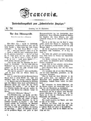 Franconia (Schweinfurter Anzeiger) Samstag 20. September 1873