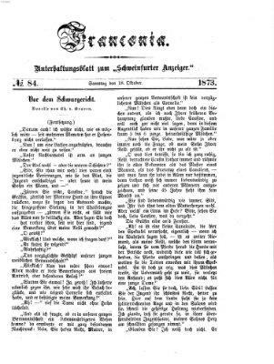 Franconia (Schweinfurter Anzeiger) Samstag 18. Oktober 1873