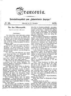 Franconia (Schweinfurter Anzeiger) Mittwoch 26. November 1873