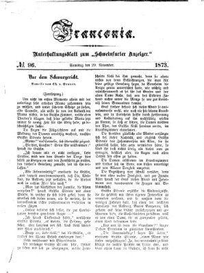 Franconia (Schweinfurter Anzeiger) Samstag 29. November 1873