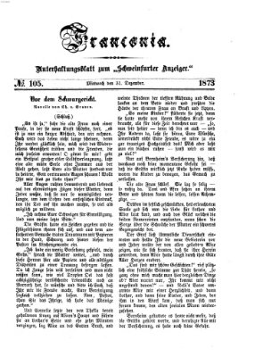 Franconia (Schweinfurter Anzeiger) Mittwoch 31. Dezember 1873