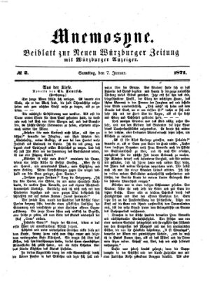 Mnemosyne (Neue Würzburger Zeitung) Samstag 7. Januar 1871