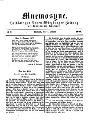 Mnemosyne (Neue Würzburger Zeitung) Mittwoch 11. Januar 1871