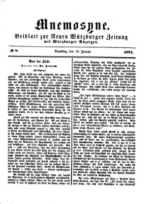 Mnemosyne (Neue Würzburger Zeitung) Samstag 28. Januar 1871